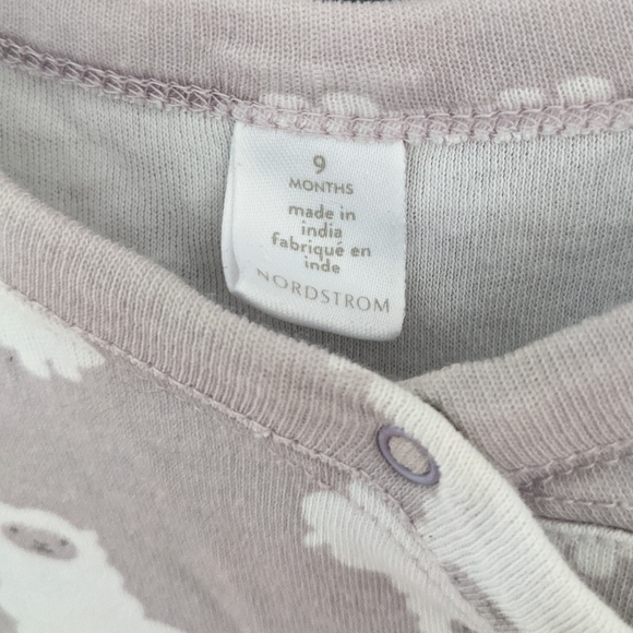 Light purple sheep print snap up sleeper/footie - Picture 2 of 2